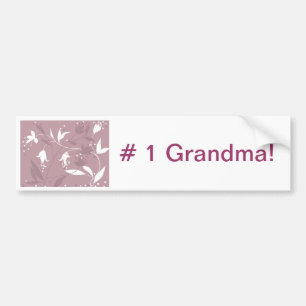 #1 grandma bumber sticker purple floral design!