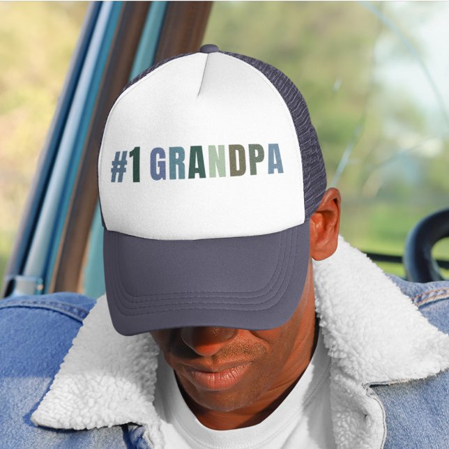 #1 Grandpa Trucker Hat | Cool Grandpa Gift | Retro (Creator Uploaded)