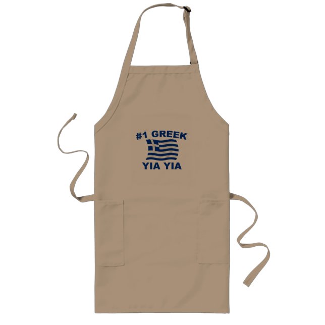 #1 Greek Yia Yia Long Apron (Front)
