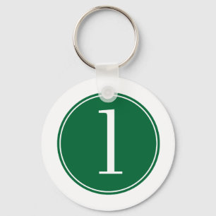 #1 Green Circle Key Ring