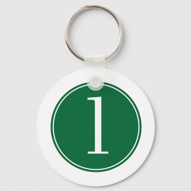 #1 Green Circle Key Ring (Front)