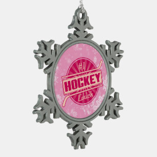 #1 Hockey Coach Christmas Tree Snowflake Ornament