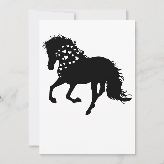 1- Horse Shirt, Horse Lover Tee, Girls Horse Thank You Card (Front)