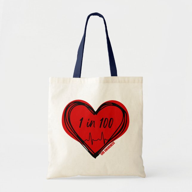 1 in 100 CHD Awareness Tote (Front)