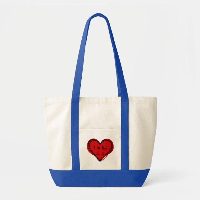 1 in 100 CHD Awareness Tote Bag (Front)
