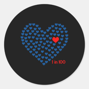 1 In 100 Congenital Heart Disease Awareness Gift C Classic Round Sticker