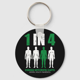 1 In 4 Struggle With Mental Illness Mental Health Key Ring