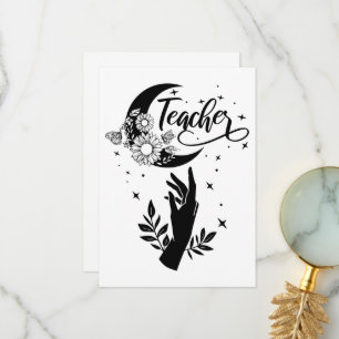 1- Inspirational Teacher Shirt, Minimalist Teacher Thank You Card