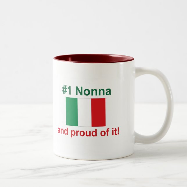 #1 Italian Nonna (Grandmother) Two-Tone Coffee Mug (Right)