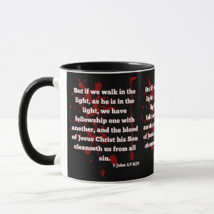1 John 1:7 Bible Verse Walk in the Light of Faith Mug