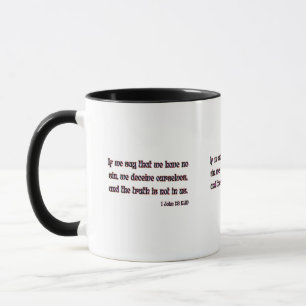 1 John 1:8 KJV Bible Verse Two-Tone Mug