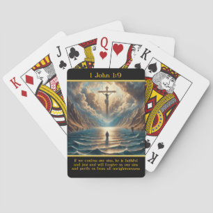 1 John 1:9: Divine Love Radiant Scene Playing Cards