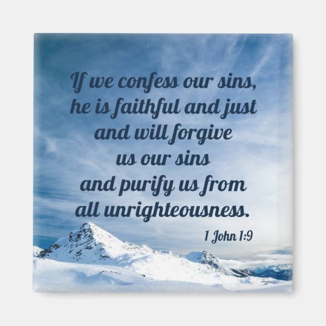 1 John 1:9 Magnet (Front)