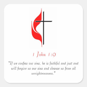 1 John 1:9 Square Sticker
