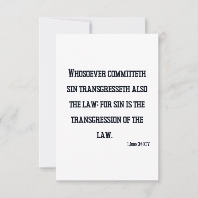 1 John 3:4 KJV Bible Verse Flat Greeting Card (Front)