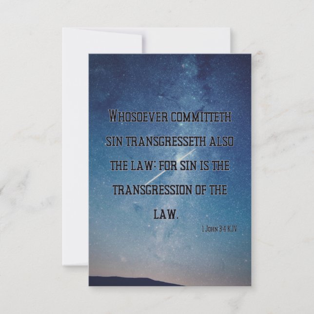 1 John 3:4 KJV Bible Verse Pic Flat Greeting Card (Front)