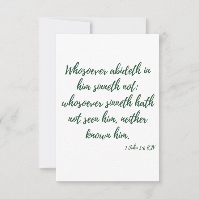 1 John 3:6 KJV Bible Verse Greeting Card (Front)