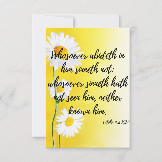 1 John 3:6 KJV Bible Verse Pic Greeting Card (Front)