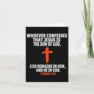 1 John 4_15 Bible Verses Scripture Tank Top  Card