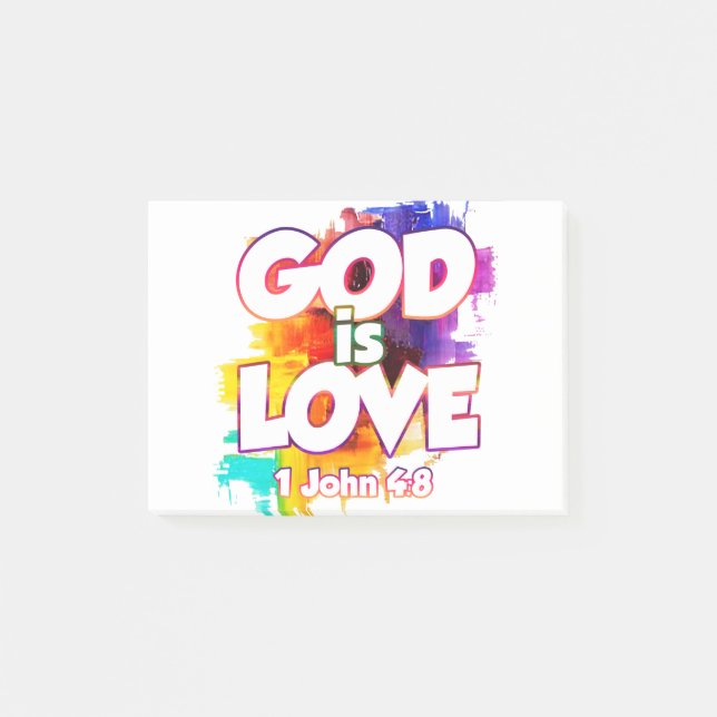1 John 4:16 God is love,and whoever abides in love Post-it Notes (Front)