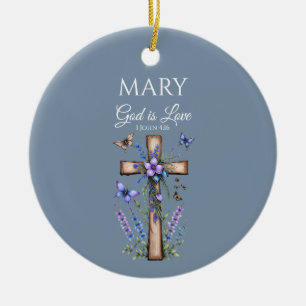 1 John 4:16 God Is Love – Personalised Christian Ceramic Ornament