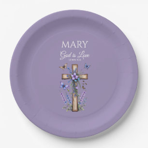 1 John 4:16 God Is Love – Personalised Christian Paper Plate