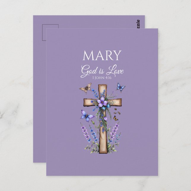 1 John 4:16 God Is Love – Personalised Christian Postcard (Front/Back)
