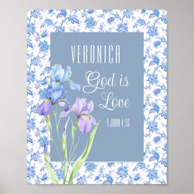 1 John 4:16 God Is Love – Personalised Christian Poster (Front)