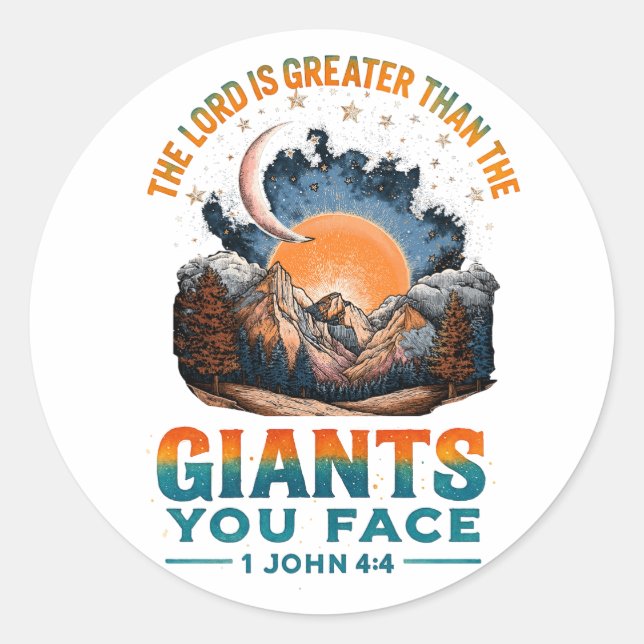 1 John 4:4  Classic Round Sticker (Front)