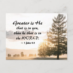 1 John 4:4 Greater is He that is in You  Postcard