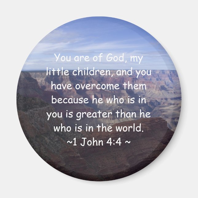 1 John 4:4 Magnet (Front)