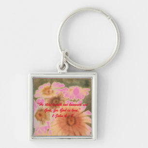 1 John 4:8 "---for God is love." Bible truths Key Ring