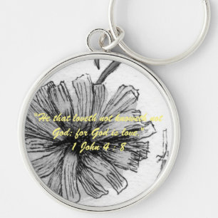 1 John 4:8 "---for God is love." Bible truths Key Ring