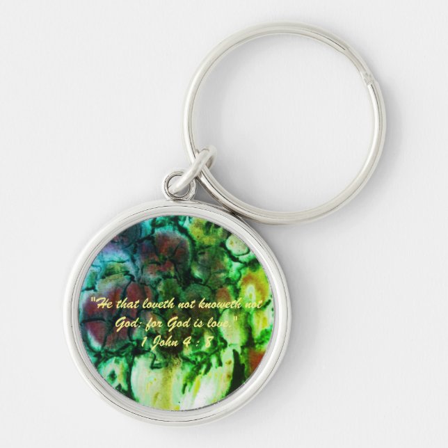 1 John 4:8 "---for God is love." Bible truths  Key Ring (Front)