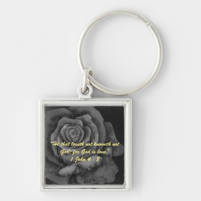 1 John 4:8 "---for God is love." Bible truths  Key Ring (Front)