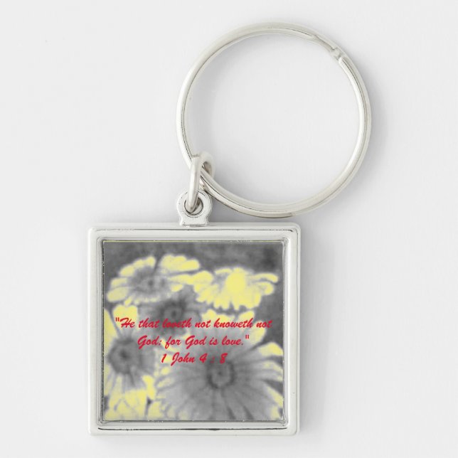 1 John 4:8 "---for God is love." Bible truths  Key Ring (Front)