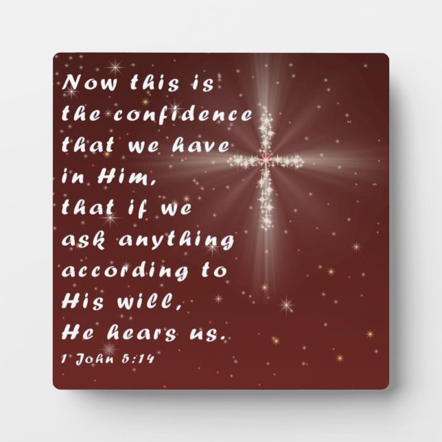1 John 5:14 Plaque (Front)