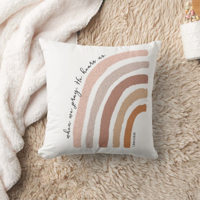 1 John 5:15 - Boho Rainbow Cushion (Blanket)