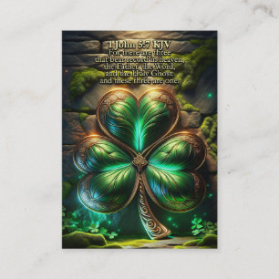 1 John 5:7–8 KJV Cards - Trinity Shamrock