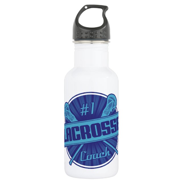 #1 Lacrosse Coach (blue) 532 Ml Water Bottle (Front)
