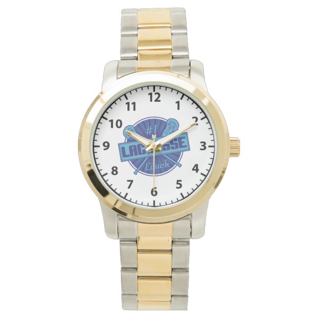 #1 Lacrosse Coach Wrist Watch, watch style choice (Front)