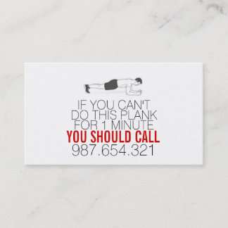 1 min plank personal fitness trainer business card