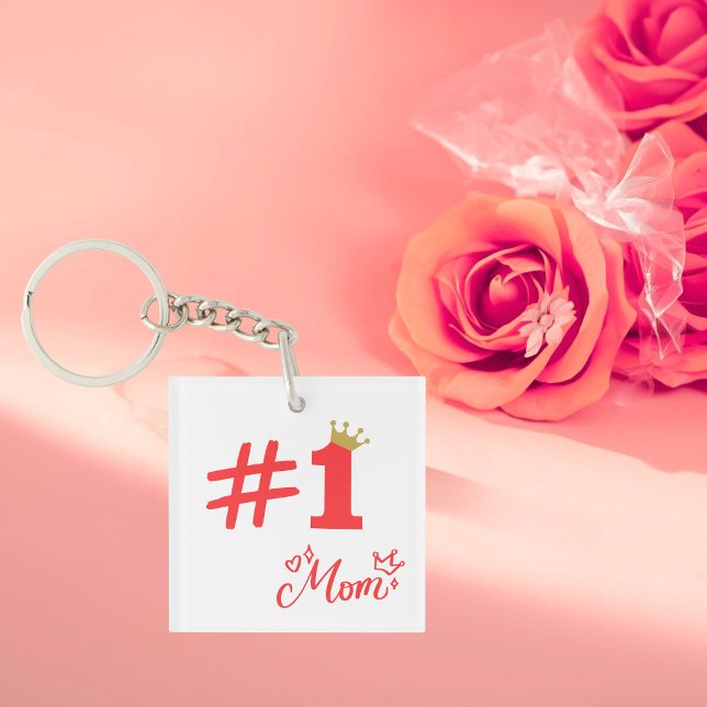 #1 Mom Love Personalized Acrylic Keychain (Creator Uploaded)