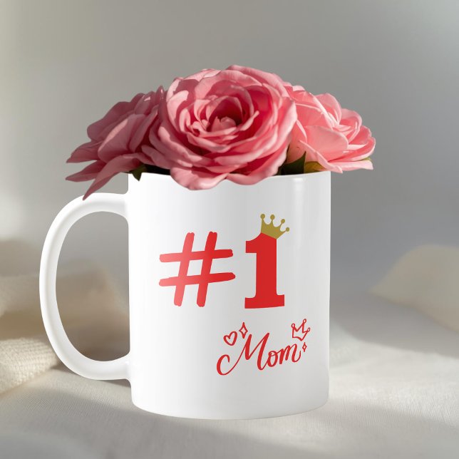 #1 Mom Love Personalized Mug (Creator Uploaded)