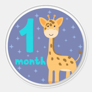 1 Month Baby Milestone Classic Round Sticker