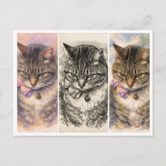 1 Mood + 3 Vibes = Total Purrfection Postcard