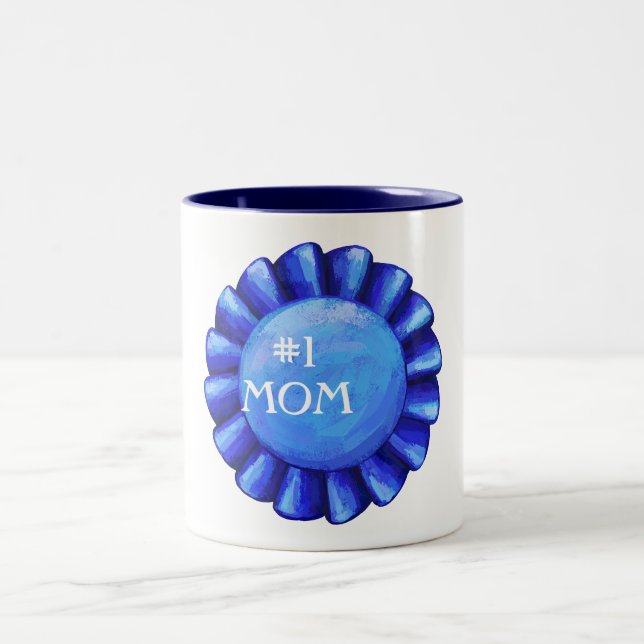 #1 Mum Blue Badge Mug (Center)
