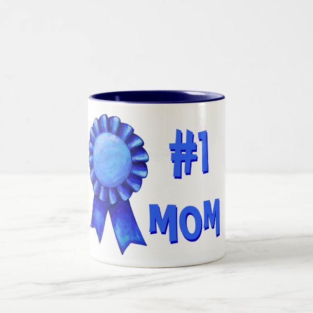 #1 Mum Blue Ribbon Mug (Center)