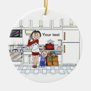 #1 Mum - Friendly Folks Ceramic Ornament