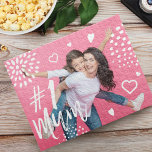 #1 Mum Full Photo Fun Gift for Mother's Day Jigs Jigsaw Puzzle<br><div class="desc">Capture a special family memory or occasion with our beautiful personalised family photo jigsaw puzzle. The design features a full photo of the layout. "#1 Mum" is displayed in a beautiful trendy brush script white overlay with fun hearts and dot patterns. Make a special family memory with this fun family...</div>